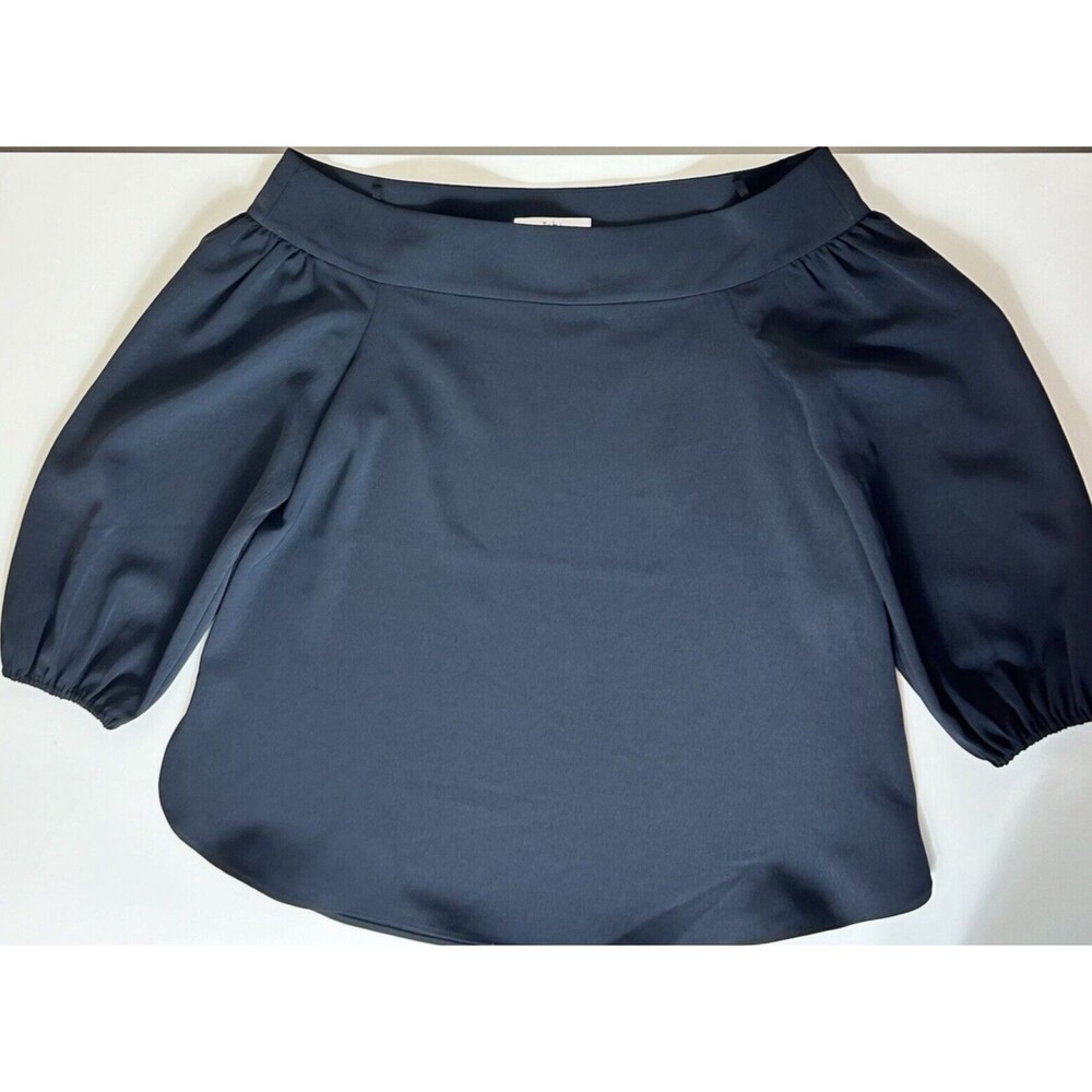 Tibi Women’s Black off the Shoulder Blouse Top 3/4 Balloon Sleeves 6 Minimalist